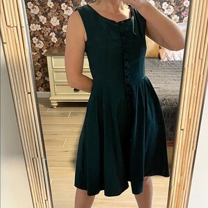 Chic Sleeveless Dark Green Midi Dress